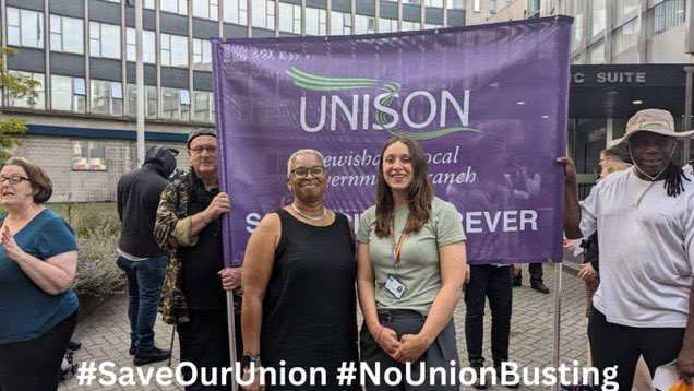 jsggvm's tweet photo. Solidarity with @LewishamUNISON branch secs Justine and Jay and shame on @LewishamCouncil @Brenda_Dacres for union busting and victimising those who whistleblow about racism and unfair conditions. #SaveOurUnion #NoUnionBusting https://t.co/4cSPW3vHbX
