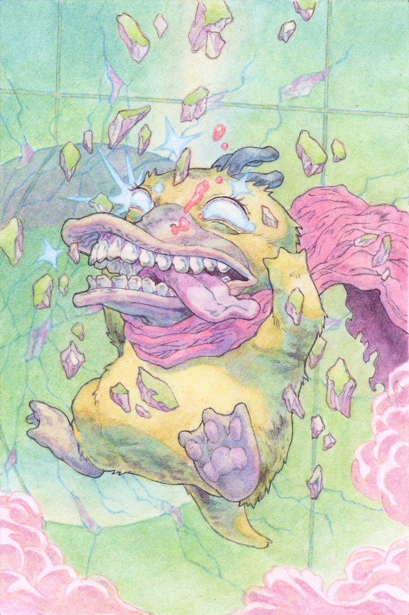 Rough night at the Pokémon Center 🌈💀
Watercolor and ink on paper.
Any Akira fans out there? 
#pokemon #painting #akira