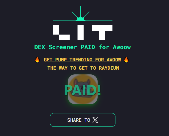 WolfeyOnSol's tweet photo. $AWOOW Is ready for a superpush!

Wq8dE53vLt5piGxTmufiBaf9GGF3h87QuGBHX9Npump

DexPrepaid, CheckdexADS,https://t.co/SepxgTgqdW All are paid now and we're ready to get a good start on the moonride 🚀
Fatality is also ready for when we hit Radium #LFG #PUSH #AWOOW https://t.co/7w8x32zIJh