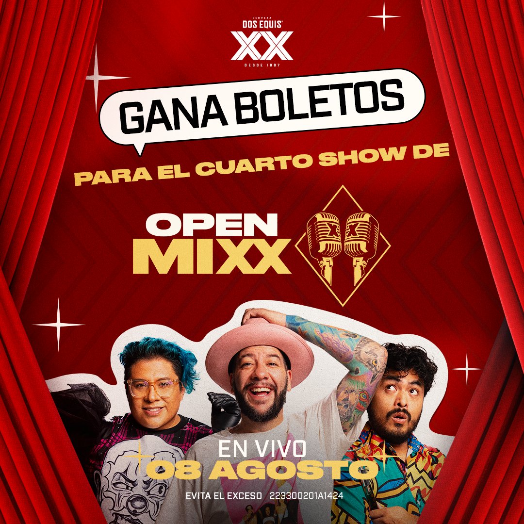 ¿Quieres GANAR boletos para el SHOW EN VIVO de Open MIXX Ep. 4? 😍🎁🍺

1. Síguenos en X
2. Dale ❤️‍🔥 y RT a este tweet
3. Responde con tu nombre, el de tu acompañante y utiliza #ConfíaEnTuMixx y #OpenMIXX

TYC bit.ly/3WufpLf
