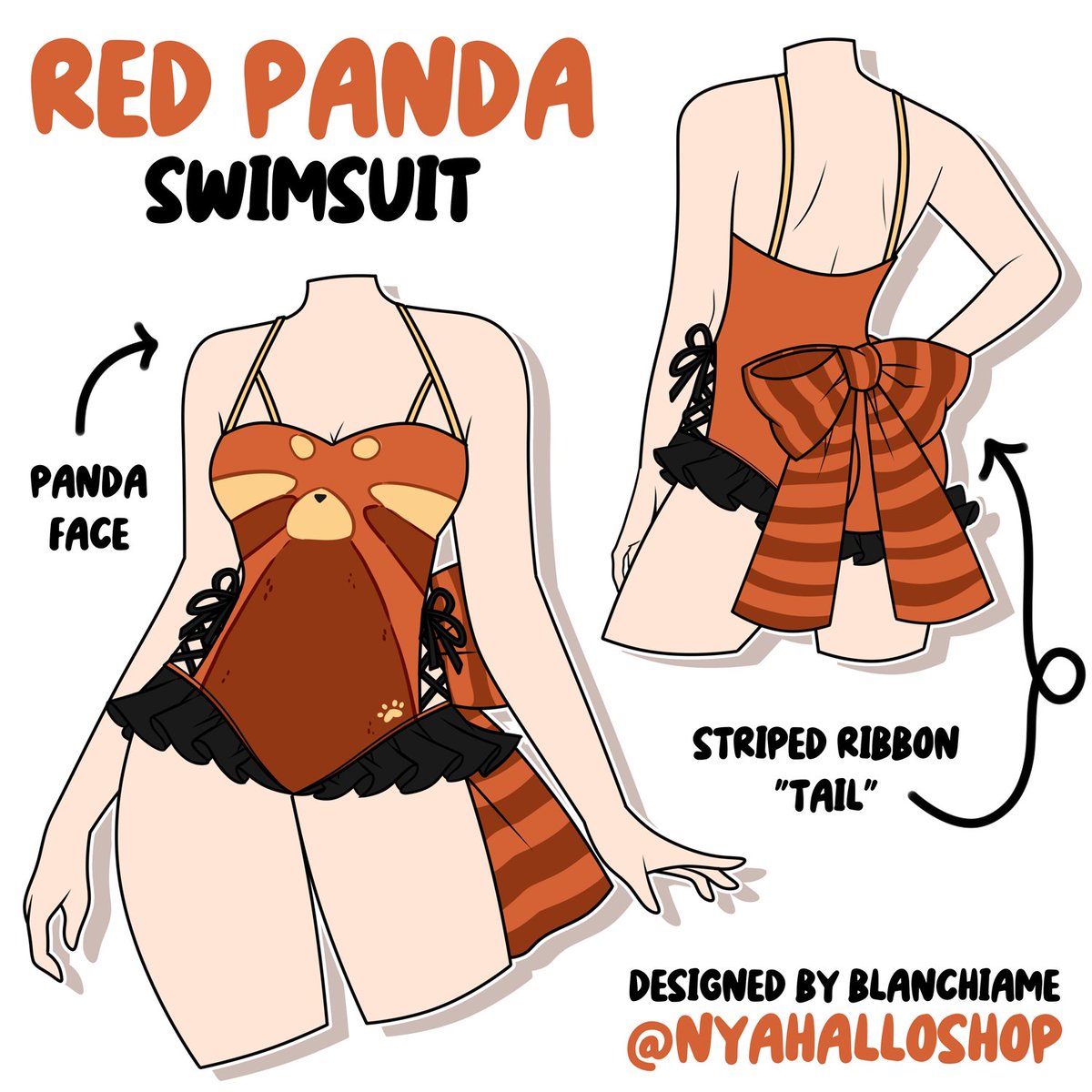 red panda swimsuit