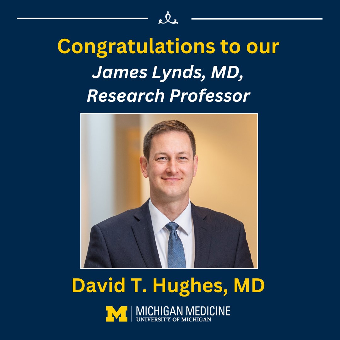 We’re delighted to share that David T. Hughes, MD, has been officially installed as the inaugural James Lynds, MD, Research Professor. Congratulations!