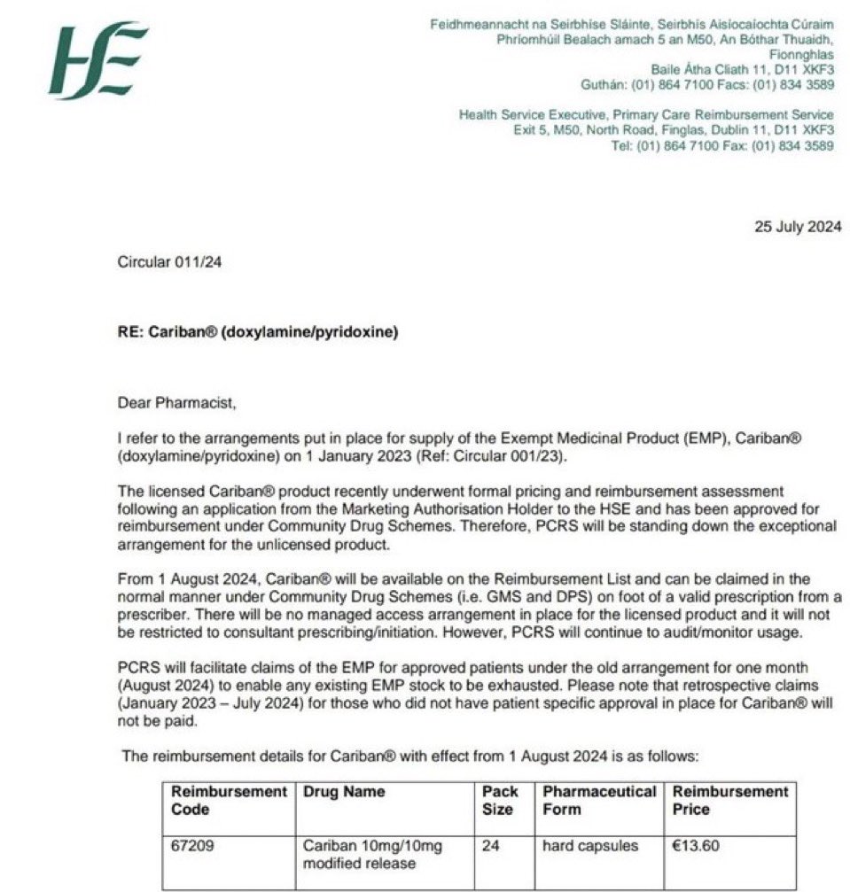 Sarah Murphy (@sarahjmurp) on Twitter photo Fabulous news - huge well done to <a href="/HyperemesisIE/">Hyperemesis Ireland</a> for all your advocacy work!
A long overdue development for HEG in Ireland #cariban Fabulous news - huge well done to <a href="/HyperemesisIE/">Hyperemesis Ireland</a> for all your advocacy work!
A long overdue development for HEG in Ireland #cariban