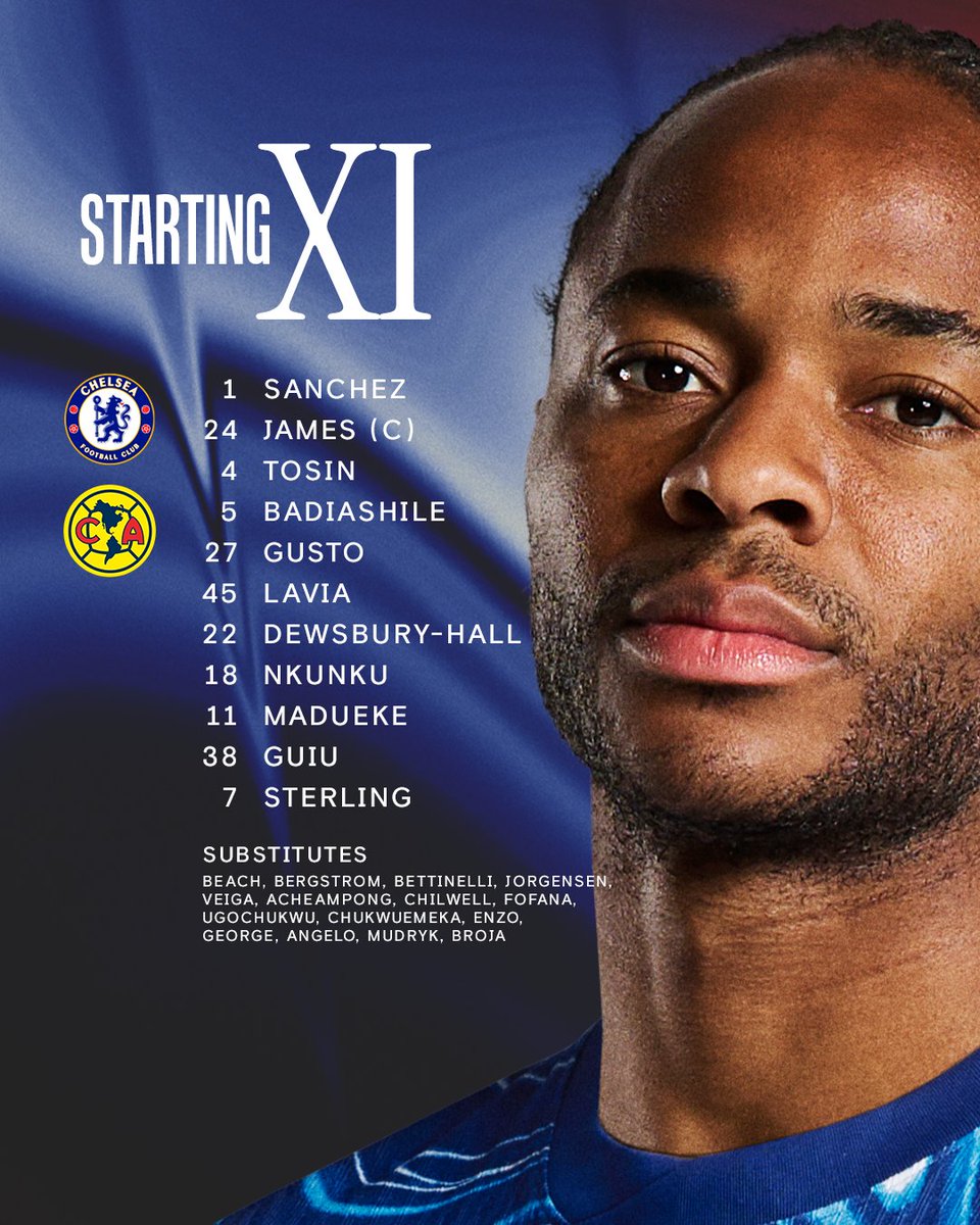 100B_Chelsea's tweet photo. 🚨 - OFFICIEL !

Voici la composition d'équipe d'Enzo #Maresca pour ce 3eme match de pré-saison face au Club América ! 💙

Qu'en pensez-vous ? Dites-nous en commentaire ⬇️

[@ChelseaFC] #CHEAME #BluesInTheUSA #CFC https://t.co/q5VFWj1deb