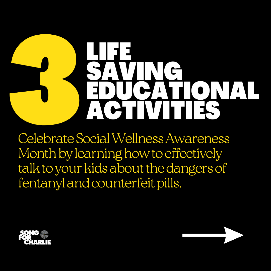 SongforCharlie's tweet photo. Celebrate Social Wellness Awareness Month by learning three life saving educational activities. Other ways on how to support mental health and healthy coping skills can be found here: https://t.co/ejY8bGvMao #SongforCharlie #JustSayKnow https://t.co/GKHUnnvePT