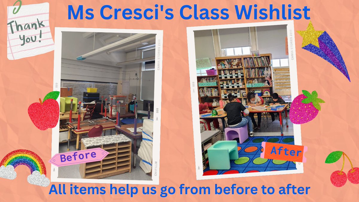 LauC_O_G's tweet photo. @MsElizabeth1987 Hi from the Bronx in NYC! We'd love some help with our list! Hoping to make our new classroom a safe and supportive home away from home for my students. Thanks for considering us! 🥰
https://t.co/iXTT1HjOX6

#SpecialEducation #bronxproud #teamwork #publicschoolproud #sprinkles https://t.co/tMLuZIDvKh