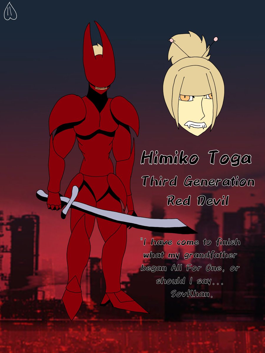 FaultHeart11's tweet photo. Red Devil Toga #MyHeroAcademia #SlaveZeroX https://t.co/nfWqDw6ewU