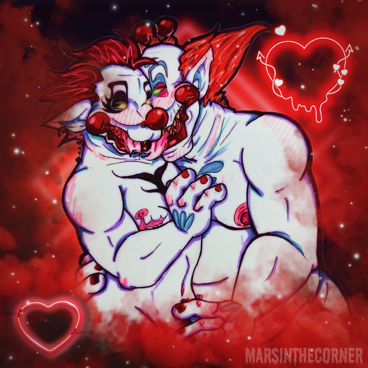 MarsintheCorner's tweet photo. Slim giving Rudy some luvins! 🥵❤️‍🔥

#myart #killerklownsfromouterspace #killerklowns #slim #rudy #kkfosslim #kkfosrudy https://t.co/AtYTiEZx1X