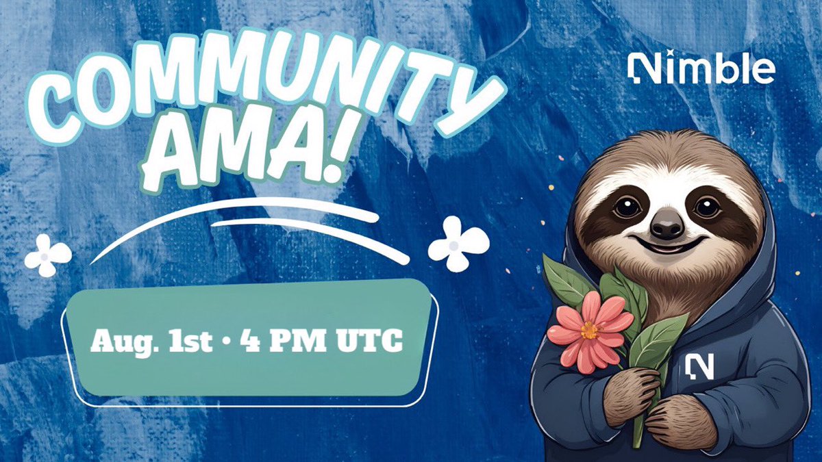Nimble_Network's tweet photo. 📢 Don't miss the @Nimble_Network Community AMA!

📅 When: Aug 1st
🕓 Time: 4 PM UTC
📍 Where: X Space - https://t.co/IgcqKuK8V6

Everyone's invited to join and ask questions.

We'll be streaming live on X Space, YouTube Live, and #Binance Live.

See you then! https://t.co/370O08N74x