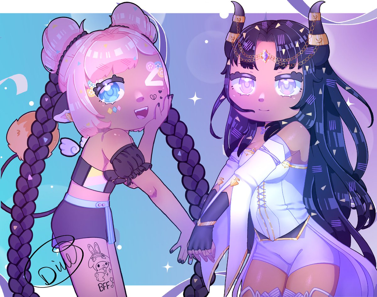 Added some last little decorations on and put us together!

<a href="/Ebyssa/">✨💎Ebyssa💎✨</a> hope you enjoy hun ! 💙💜

#digitalart #art #vtuber #vtuberart