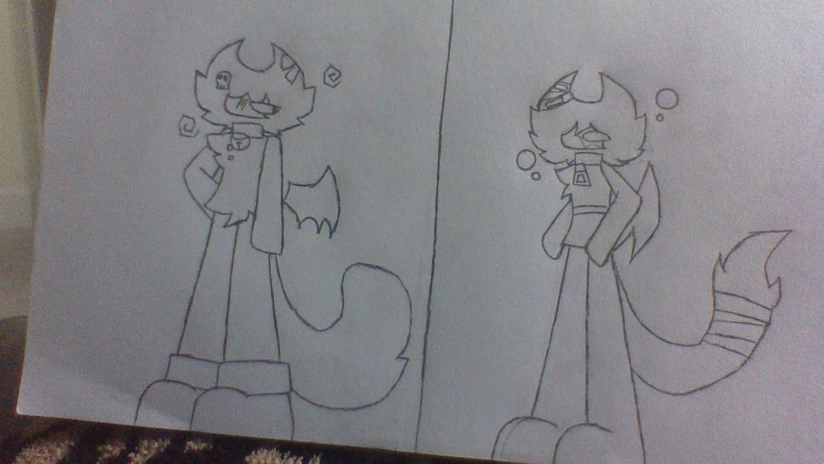 sillyskell's tweet image. decided to draw Skell and his danger au because I&apos;m bored- #fpeskell #Fpe