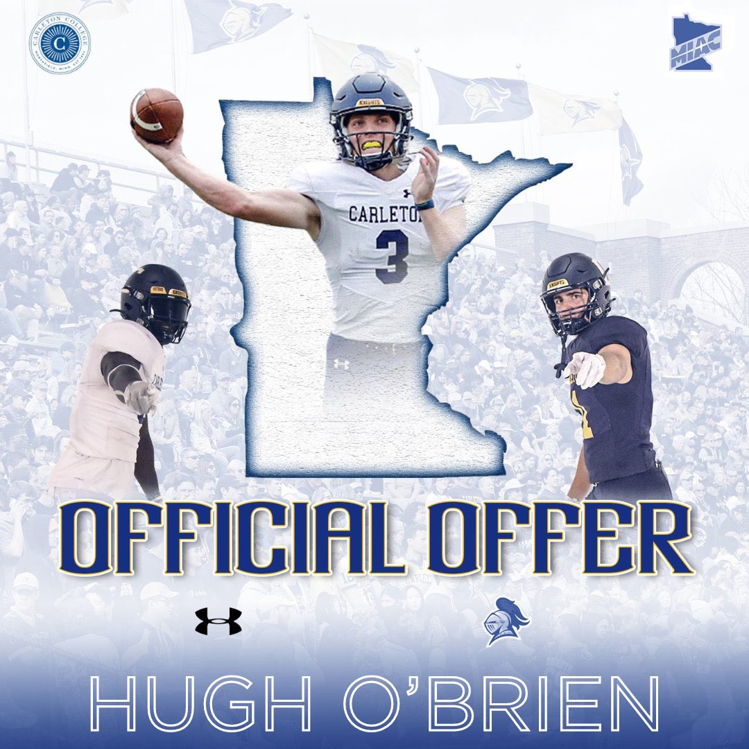 Blessed to receive an offer from <a href="/CarletonFB/">Carleton Football</a> !
<a href="/AB_balogh/">Alex Balogh</a> 
<a href="/Catholic_FB/">CCHS Football</a>