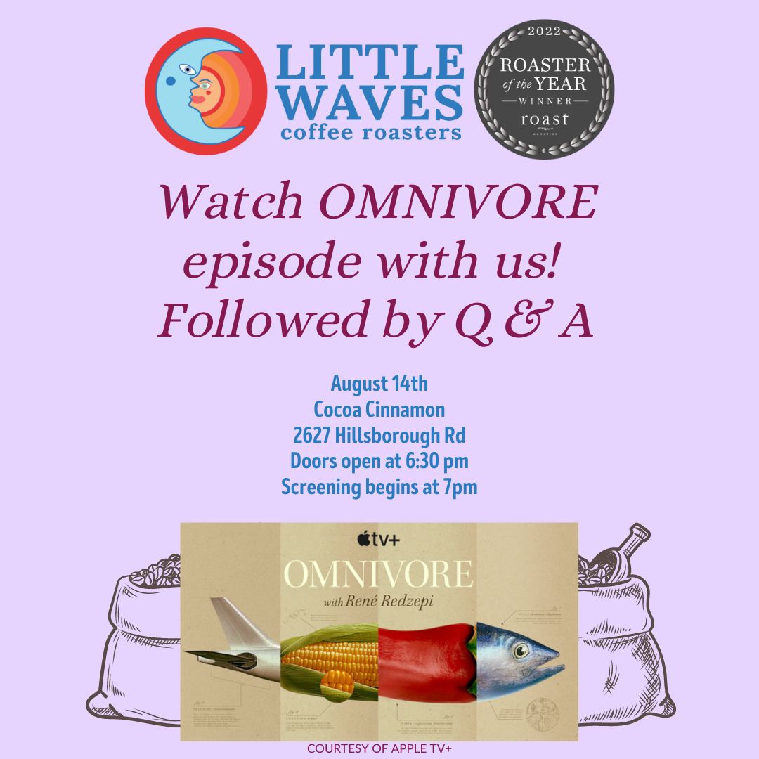 If you're in the area, please join us at <a href="/Cocoacinnamon/">Cocoa Cinnamon</a> Old West for a screening of the "Coffee" Omnivore episode, followed by a Q &amp; A with Areli and Leon! I can't wait to watch it again and I hope you will join us! - E

<a href="/AppleTV/">Apple TV</a> #omnivore