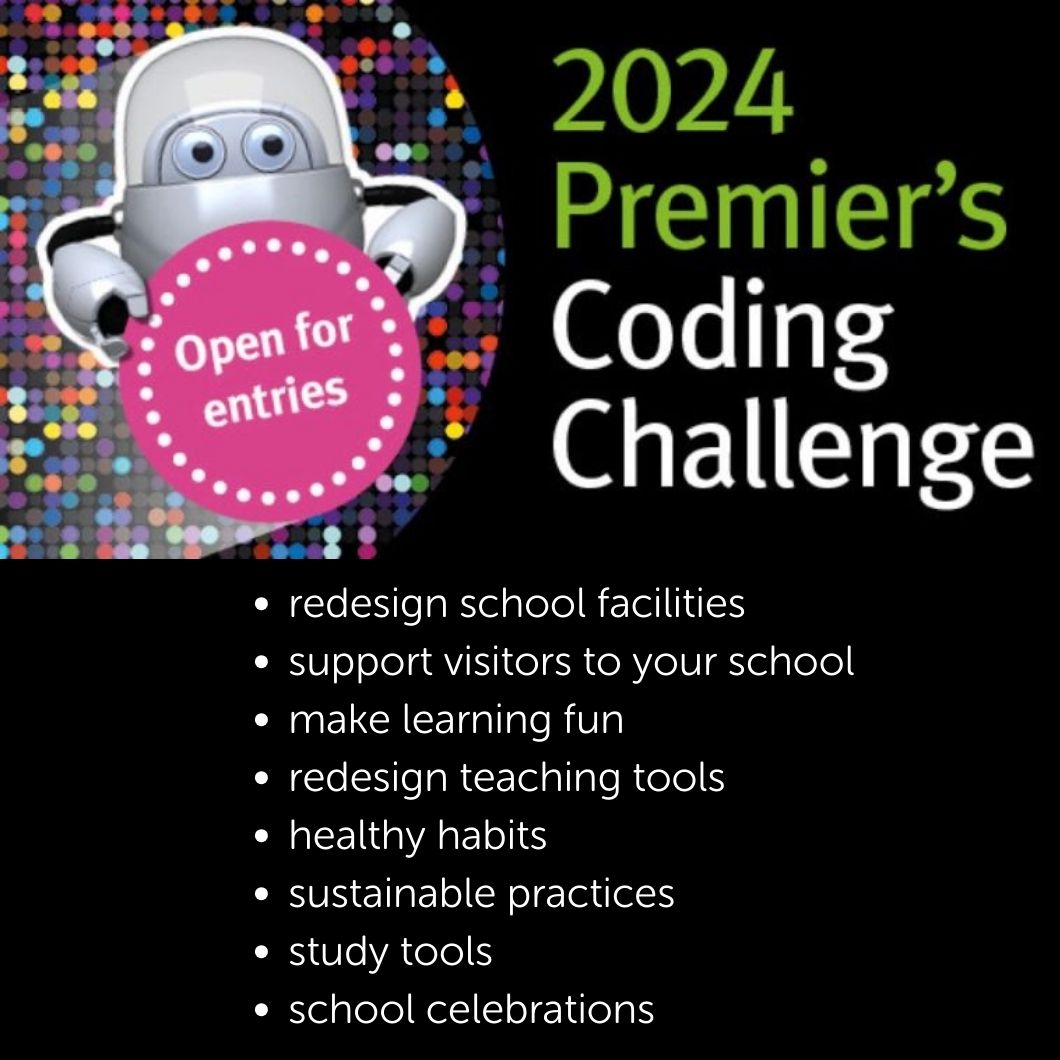 CodeClubAus's tweet image. The Queensland Premier's Coding Challenge is open
Kaye is excited to be part of the judging panel
All Queensland students in Years 3–10 are invited to develop an innovative digital solution to help make their school a better place to teach, learn and play.
ow.ly/QMYP50QLcBs