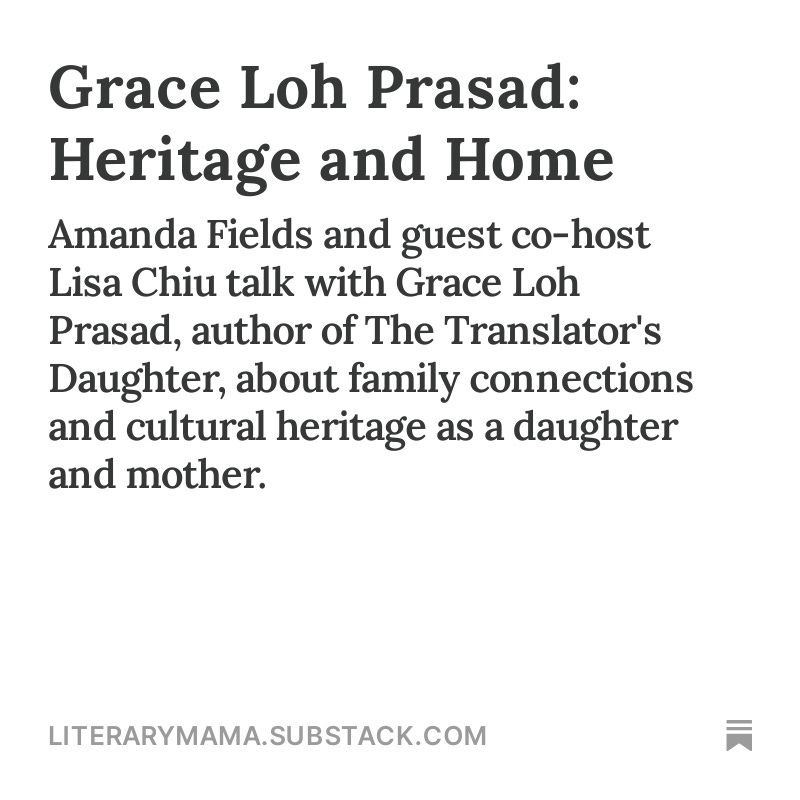 Literary Mama (@literarymama) on Twitter photo The latest episode of This Mama is Lit! is live, this time featuring <a href="/aj_fields/">Amanda Fields</a> and <a href="/lisachiu/">Lisa Chiu 邱佳瑩</a>'s conversation with @graceLP. ❤️ Find it wherever you listen to podcasts. buff.ly/3SzmB7Q The latest episode of This Mama is Lit! is live, this time featuring <a href="/aj_fields/">Amanda Fields</a> and <a href="/lisachiu/">Lisa Chiu 邱佳瑩</a>'s conversation with @graceLP. ❤️ Find it wherever you listen to podcasts. buff.ly/3SzmB7Q