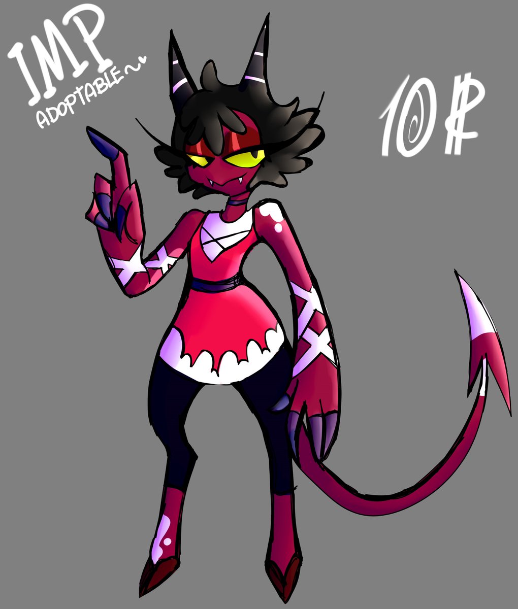 Rizzypool's tweet image. made an imp adoptable 

#myart #helluvabossadoptable #adoptable #impadoptable #digitalartwork