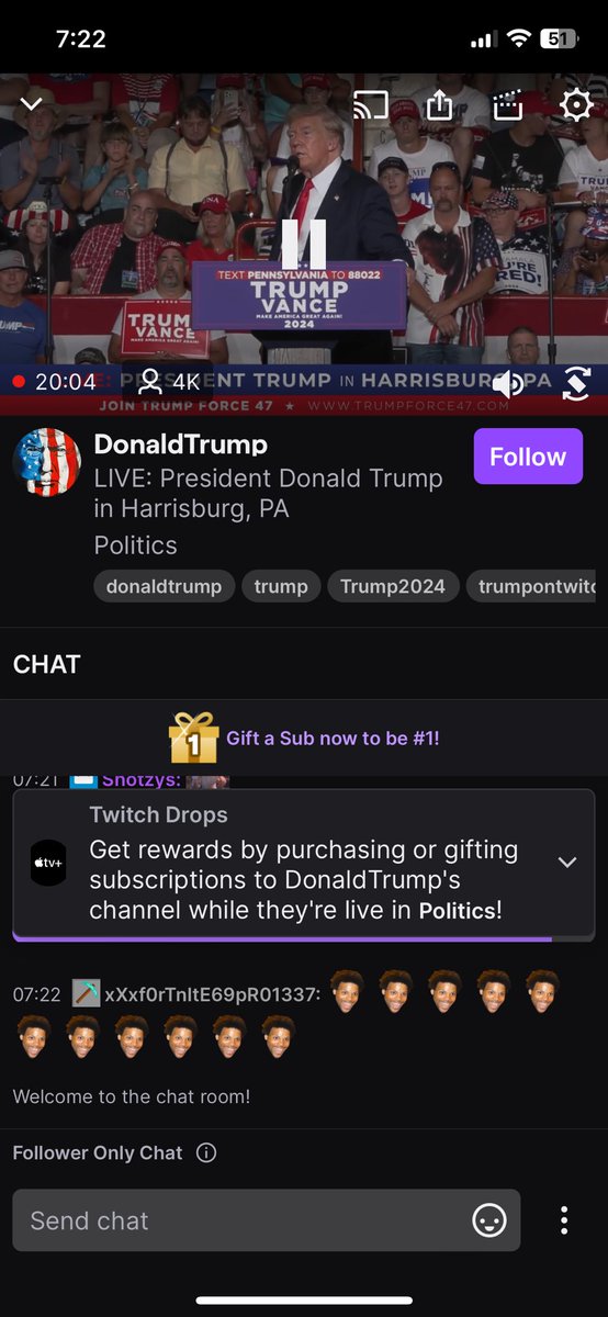 OnlyyPain_'s tweet photo. Why is Donald Trump live on Twitch https://t.co/A9aFcTXKVV