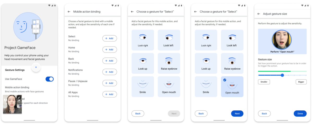 🎮👤 Con nuestro Proyecto Gameface, controla el cursor con movimientos de cabeza y gestos faciales, haciendo que los videojuegos sean más accesibles. Ajusta los gestos y la velocidad según tu preferencia. 

Consulta el código de este proyecto aquí💻→ github.com/google/project…