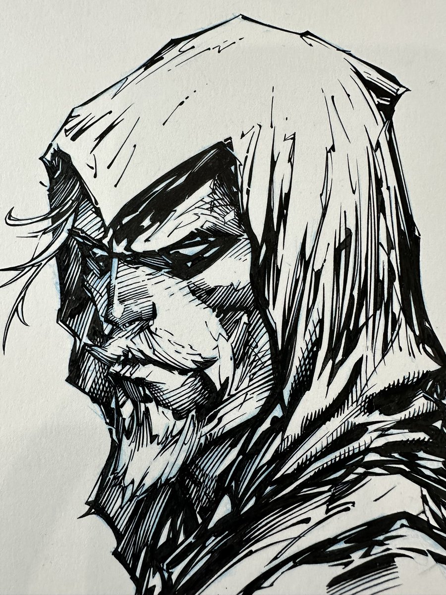BATTinks's tweet photo. GREEN ARROW INKING COMMISSION
Pen: @MarcSilvestri
Inks; Matt BATT Banning
I have a real soft spot for Green Arrow, especially his hooded look from Longbow Hunters. Hope ya folks dig it!😎😊
#comic #dc #marvel #drawinng #liveyourbestlife #positivevibes #batman #WOLVERINE https://t.co/ikQbas1ggr