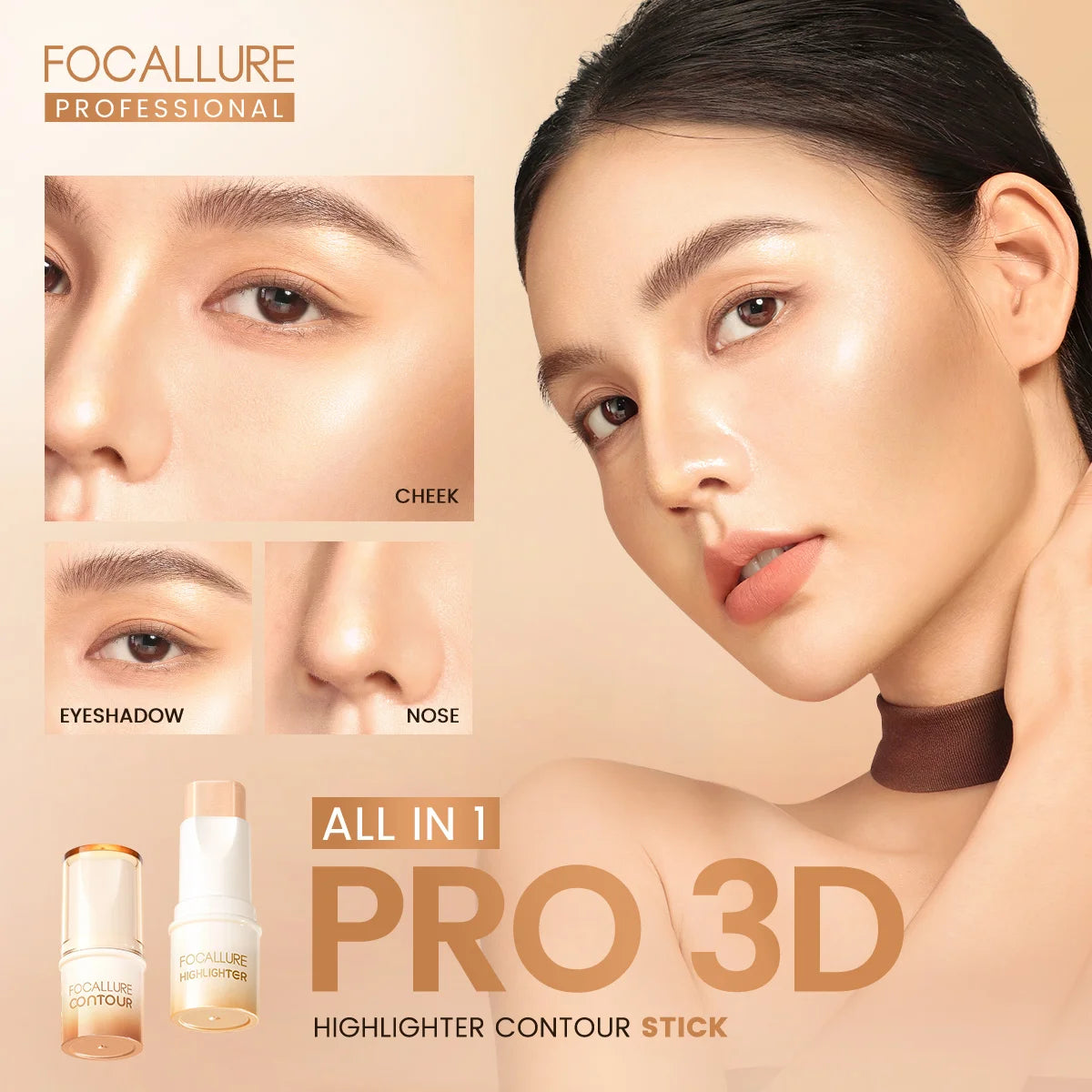 LumiPureShop's tweet photo. ✨ Glow Like a Pro! ✨ Elevate your look with the FOCALLURE Pro 3D Highlighter Stick. Its silky, creamy formula delivers a natural, radiant glow and a professional 3D effect. Perfect for cheeks, nose, and eyes. Shine all day long! 💫🌟 #FOCALLURE #HighlightingStick #MakeupMagic https://t.co/p4HkUMIKrC