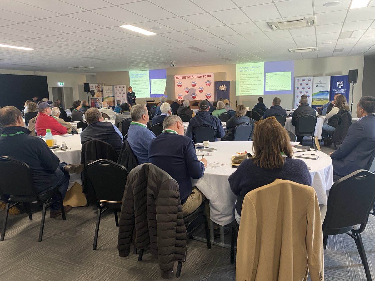 Great crowd @ 2024 Agribusiness Today Forum listening to Hamish Gidley-Baird ⁦<a href="/RaboFoodAgri/">Rabobank F&A</a>⁩ ⁦@nswdpi⁩ ⁦<a href="/NSWDPI_Pastures/">NSW Pastures</a>⁩ looking forward to hearing from all the research speakers ⁦<a href="/MattNewell_/">Matt</a>⁩  ⁦⁦<a href="/rickchayes/">Richard Hayes</a>⁩  ⁦<a href="/WarwickBadgery/">Warwick Badgery</a>⁩
