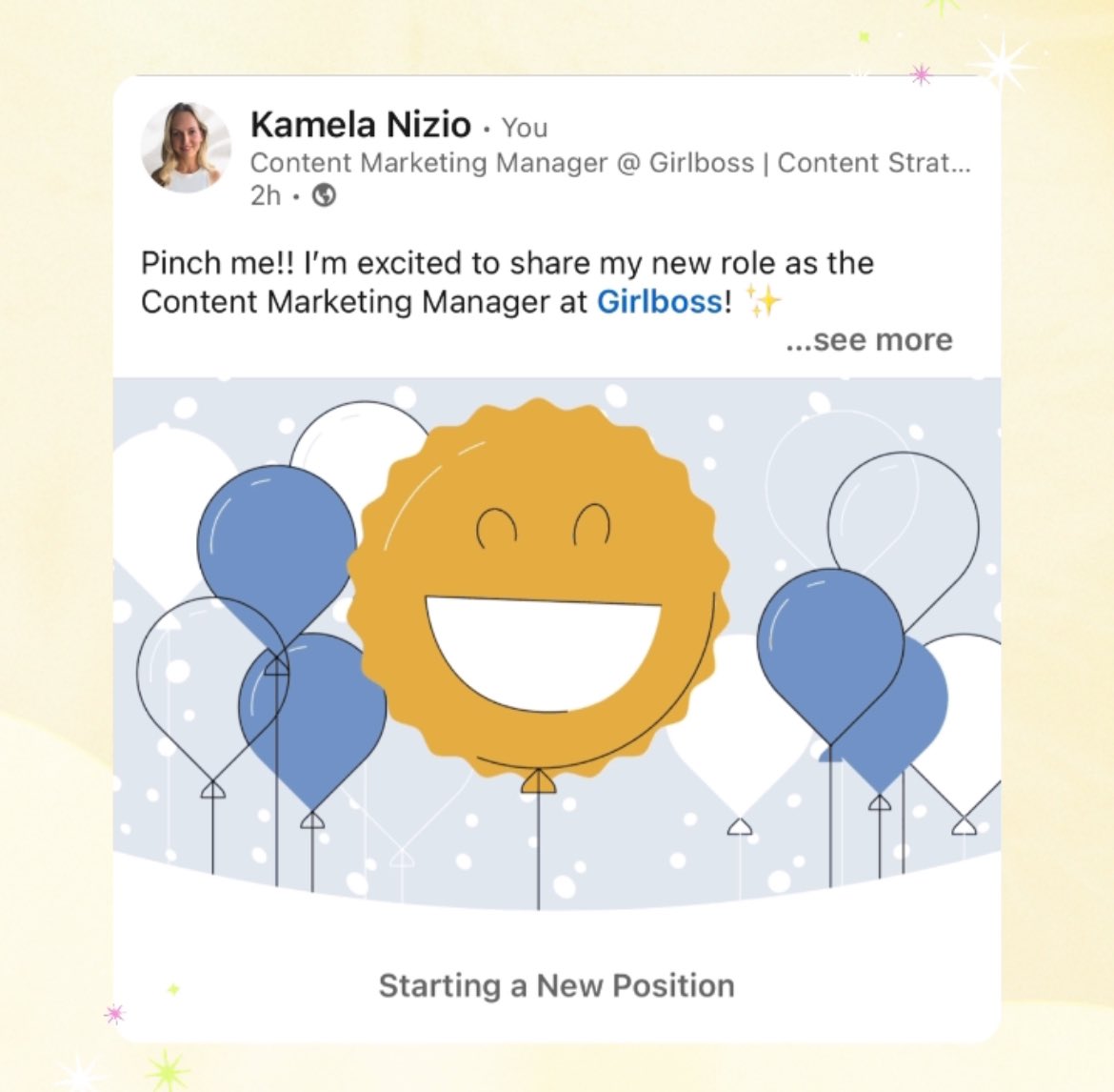 New era unlocked 🔓 

Extremely excited and grateful to be joining <a href="/girlboss/">Girlboss</a> as their Content Marketing Manager!