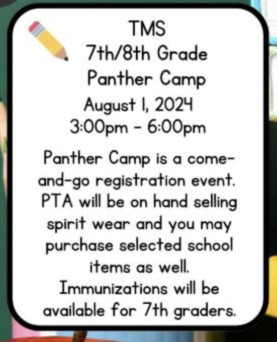 TMS_CTBC's tweet photo. Great to see our new students at 6th grade Panther camp this afternoon! Looking forward to seeing the 7th &amp; 8th graders tomorrow. Come say hello to us at the Timberwood Choir &amp; Theater Booster table!@HumbleISD_TMS https://t.co/51c1Tpooxq