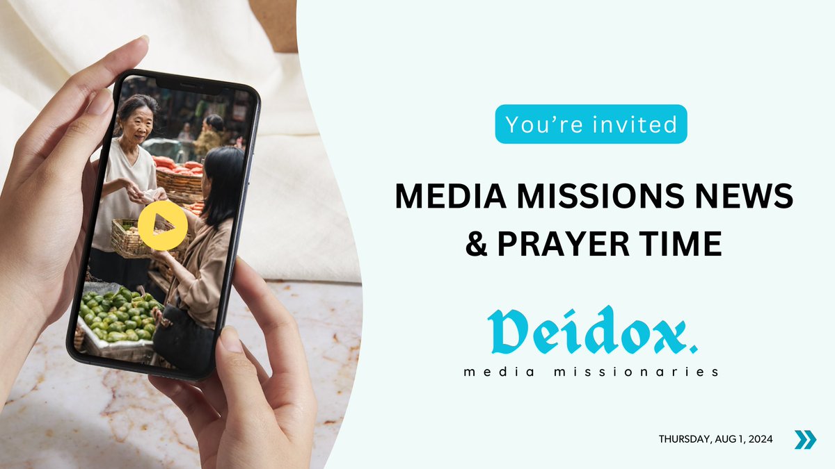 YOU’RE INVITED! Join us TOMORROW at 10:30 AM PST for a time of updates from our media missionaries and prayer for the future. 

Join us at bit.ly/3WJp4z0.