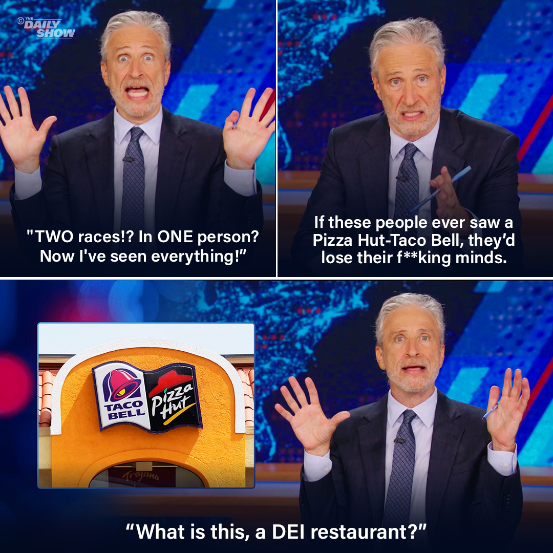 TheDailyShow's tweet image. Conservatives when they hear Kamala Harris is Black AND Indian