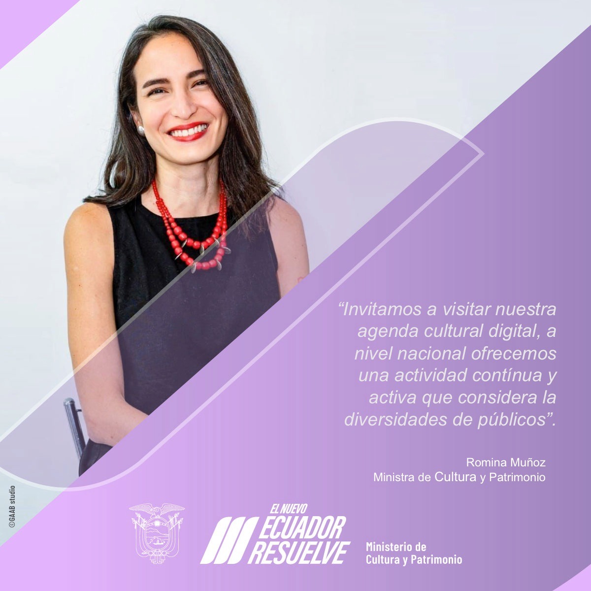 Esta noche a las 19:00 escucha <a href="/radioi99/">Radio i99 98.9FM</a>, la ministra <a href="/RominaMProcel/">Romina Muñoz</a>, saluda el aniversario número 20 del <a href="/MaacEc/">MaacEc</a>  e invita a conocer los eventos programados por <a href="/Cultura_Ec/">Viceministerio de Cultura y Patrimonio 🇪🇨</a> en todo el país.

Enlace de la agenda: agenda.culturaypatrimonio.gob.ec

 #ElNuevoEcuadorResuelve