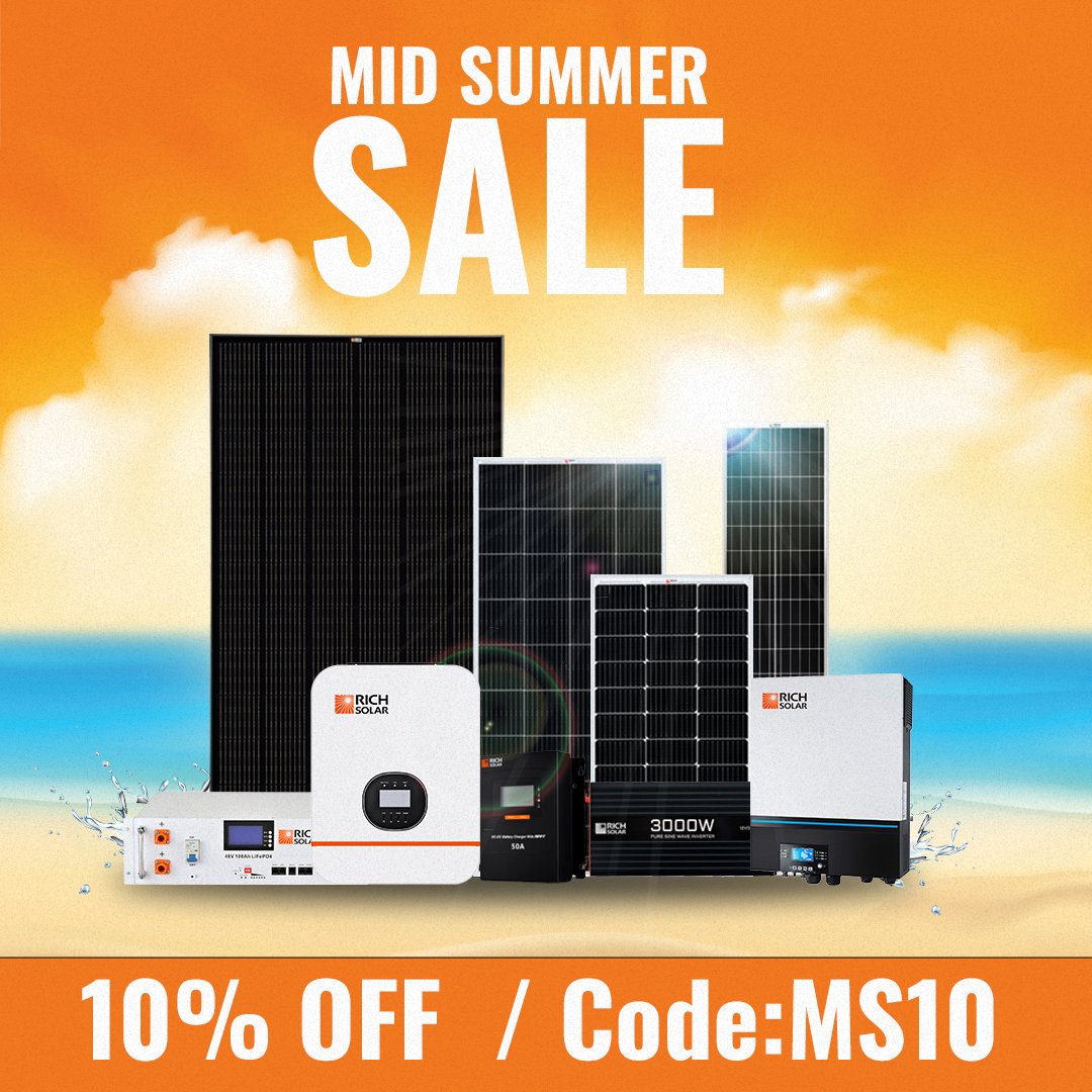🌞 MidSummer Sale Alert! 🌞   Enjoy 10% OFF on all RICH SOLAR products with code MS10.   

Power your summer adventures with the best solar solutions.   Don’t miss out!

#SolarPower #solar #midsummer #sale