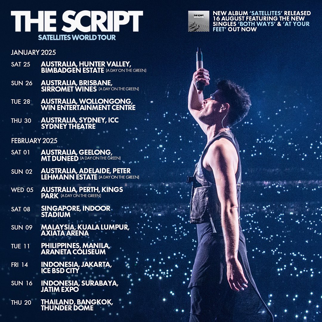 [INFO] The Script is coming to Malaysia next year for Satellites World Tour on February 9 at Axiata Arena!