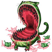 subeta's tweet photo. When picking your July watermelons, make sure the kittymelon you choose isn't Mama Melon!  How dare something so cute be so vicious???   

If you want to take on Mama Melon, you can unlock it with the from the Cash Shop. https://t.co/LDgMzXjFB4