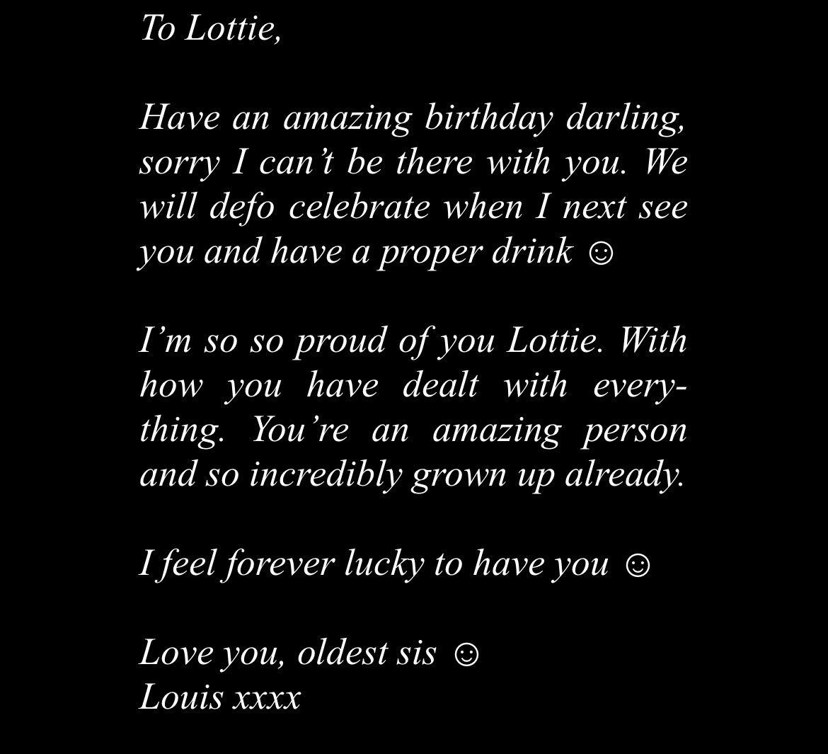 📸 | Louis' note to Lottie for her birthday, from her book \, image size:1170x1065