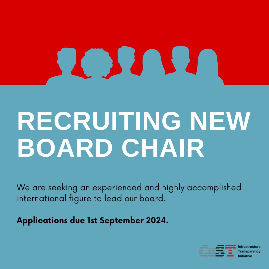 🛑We’re recruiting a new board  chair - could that be you or someone you know?

We’re looking for someone to lead our board, supporting us to drive infrastructure transparency, accountability and participation

See the full requirements here 👉👇infrastructuretransparency.org/news/cost-boar…