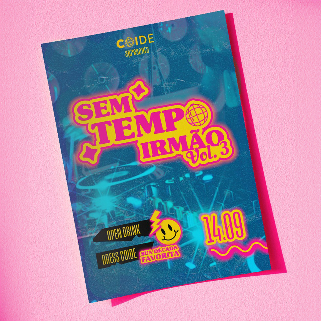 Inter_Designers's tweet image. 🪩 Vem com a gente curtir aquele rolê #delícia e viajar no tempo junto com a COIDe do jeito que a gente gosta: à caráter, com open drink e muita música boa!💿

🤪 Estaremos todes Sem Tempo, Irmão™ no dia 14 de Setembro, das 15h às 22h 📅