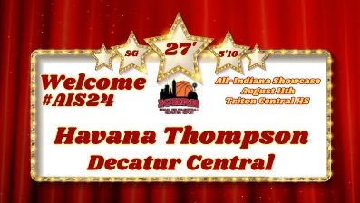 coachbeckett's tweet photo. Welcome 27' SG Havana Thompson, Decatur Central, to the All-Indiana Showcase. #AIS24 @havana_rae 
August 11th @ Triton Central HS  https://t.co/sfgcvPkmf2

https://t.co/WhPnCUqj6r https://t.co/keHQXFzxK7