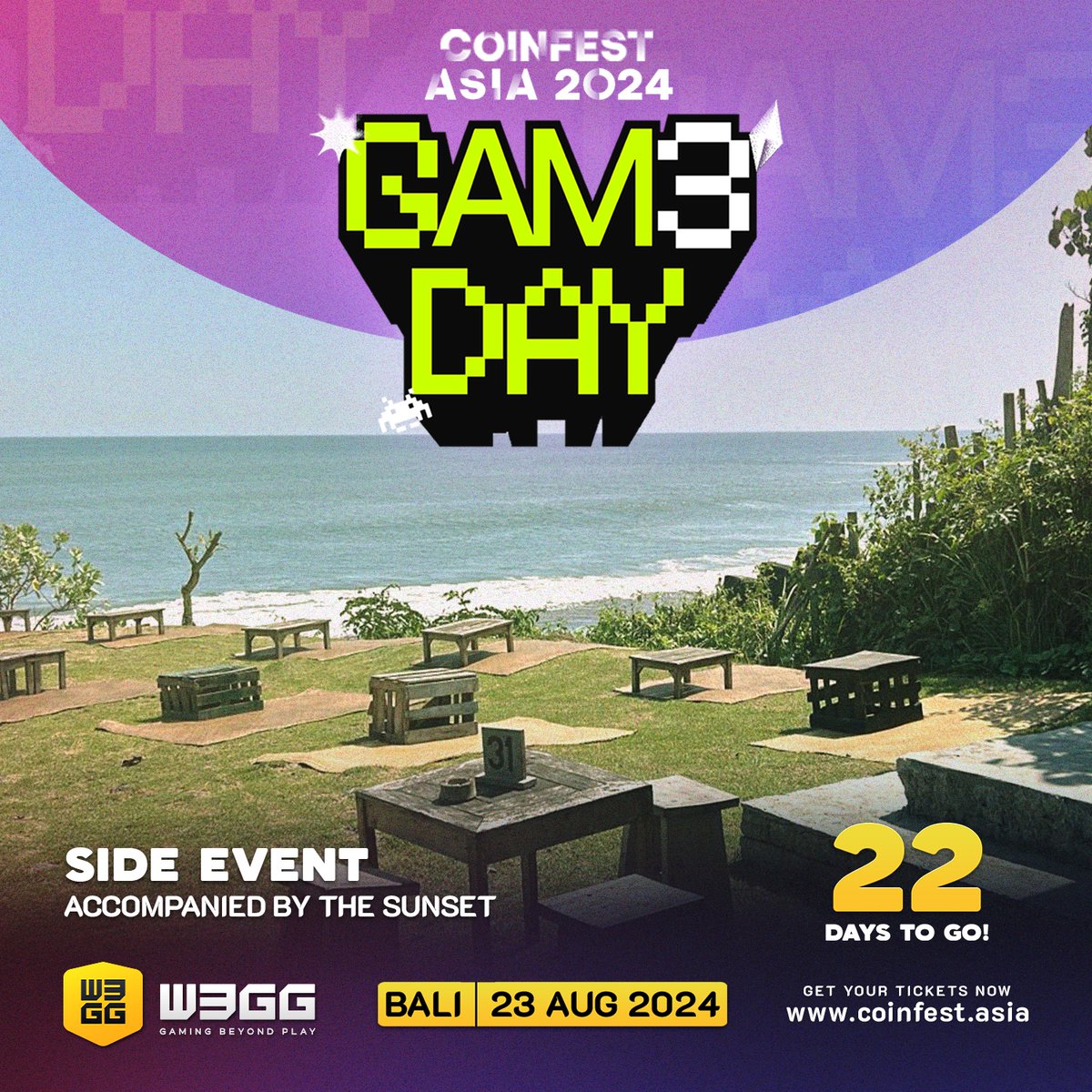 w3ggofficial's tweet image. Experience over 10 exciting games, 5+ game demos, and 4+ thrilling game showmatches, all within 1 BIG gaming community.

🎟️ Purchase your Coinfest Asia ticket at coinfest.asia
🎮 RSVP for Game Day here: lu.ma/8yc6qq1l

See you at #CoinFestAsia!

#W3GG