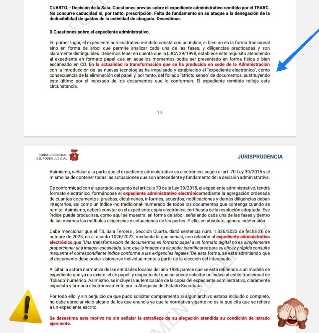 📌 STSJCAT 3864/2024, 31.05
✅ Expediente administrativo electrónico
#Expediente: ya no existe -el de papel- y respecto del que no puede solicitar un índice al estilo tradicional de "foliado" númerico
🟡 Art. 70 LPACAP
➡️ Ponente: M. Abelleira Rodríguez poderjudicial.es/search/AN/open… 🔽