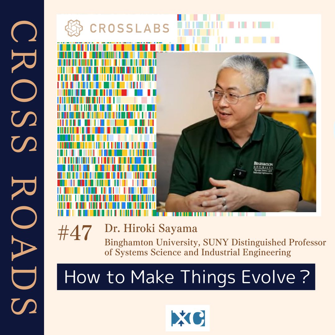 cross_compassJP's tweet image. Dr. @HirokiSayama gave a talk titled &quot;How to Make Things Evolve&quot; on CrossRoads #47.
Please watch this on this YouTube channel! ＠CROSSLABS
youtube.com/watch?v=8KDwmA…

#CROSSLABS #evolution #ArtificialLife #CROSSCOMPASS
