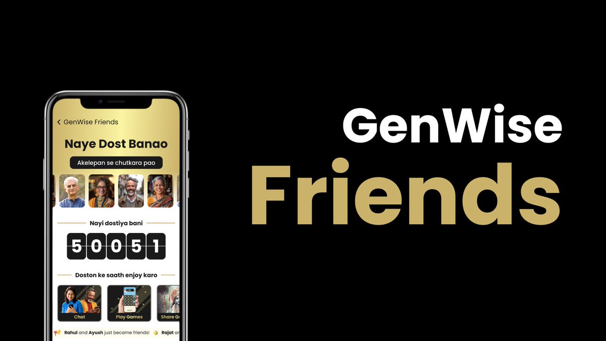 Meet ‘GenWise Friends’ - a friend finder for Indian elders.

It helps solve loneliness for more than 9 crore Indian elders.

Here’s how we’re doing it  ⬇️🧵