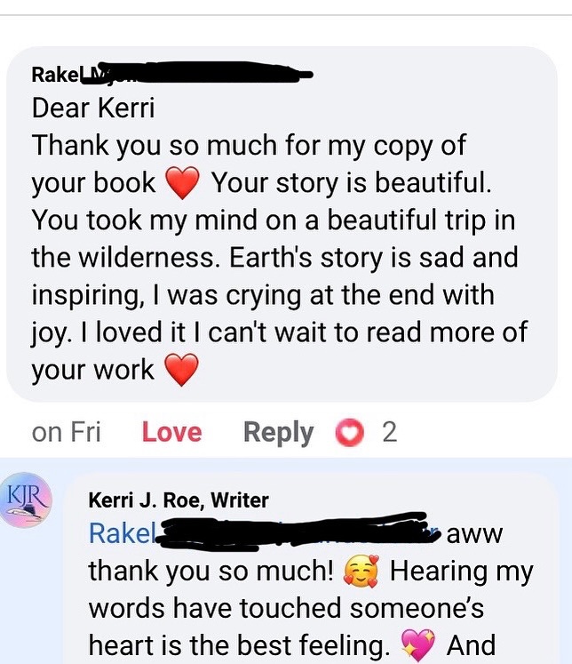 kerrjroe's tweet photo. 🥹 I am just awed by the responses to my story “Earth, Bonding” in Feisty Felines and Other Fantastical Familiars. Happy tears for everyone! 💖🥰

Image of reader comment: Your story is beautiful…Earth’s story is sad and inspiring. I was crying at the end with joy. https://t.co/YCUhsGD0BG