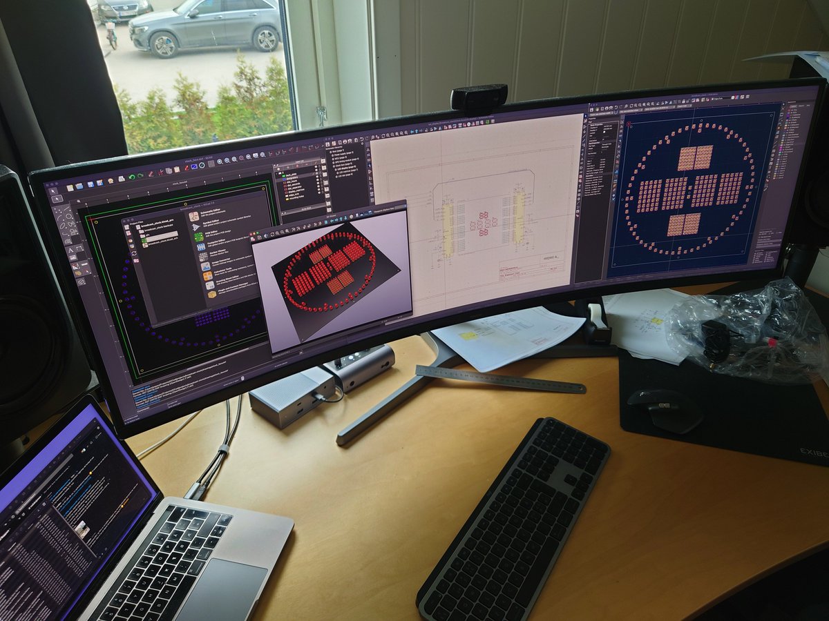 espena's tweet photo. Working my #ESP32 #NTP broadcast clock #electronics project in #KiCad, #QCAD and #FreeCAD, adding WiFi, browser configurator and stopwatch functionality. https://t.co/SE6RSe0j1J