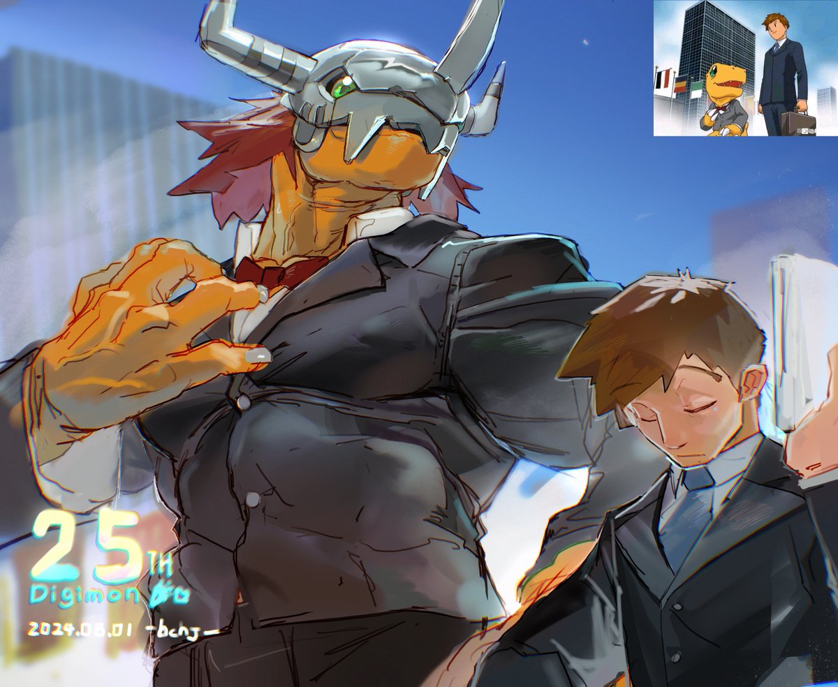 The Diplomats  
【Adult  Wargreymon  and  Taichi !】⌚️📋
25周年快乐！🎉🎉

#digimon #デジモン
#wargreymon #お台場メモリアル 
#8月1日メモリアル2024 
#digimonanimation25th