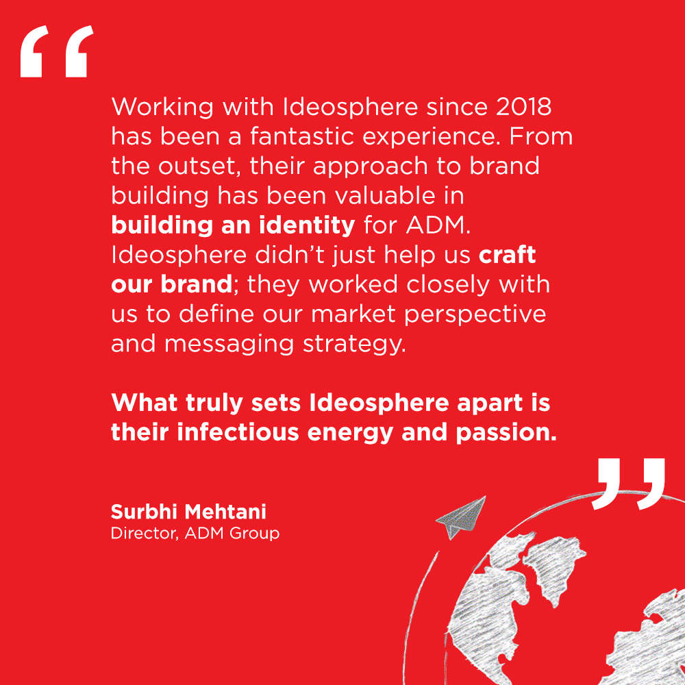 IdeoInsider's tweet image. Surbhi Mehtani, Director ADM Group articulates her collaboration experience with Ideosphere and outlines how we were instrumental in helping the leading manufacturing conglomerate strategize and implement a long-term brand roadmap.

#brandidentity #CreatingPossibilities