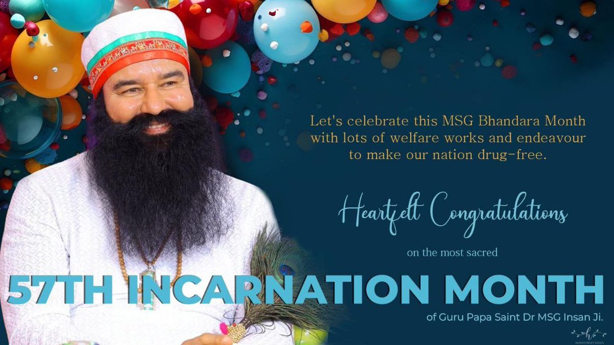 sonali_gondia's tweet photo. ये वो पावन #IncarnationMonth है, जब आध्यात्मिक गुरु Saint Dr MSG ने धरती पर जन्म लिया और अपनी शिक्षाओं से इस धरा को इंसानियत से युक्त और बुराइयों से रिक्त बनाने का कारवां चलाया। उनकी प्रेरणा व मार्गदर्शन से करोड़ो लोग ये माह #MSGBhandaraMonth के रूप मे मानवता की सेवा कर मनाते है। https://t.co/sUMfQBRsyZ
