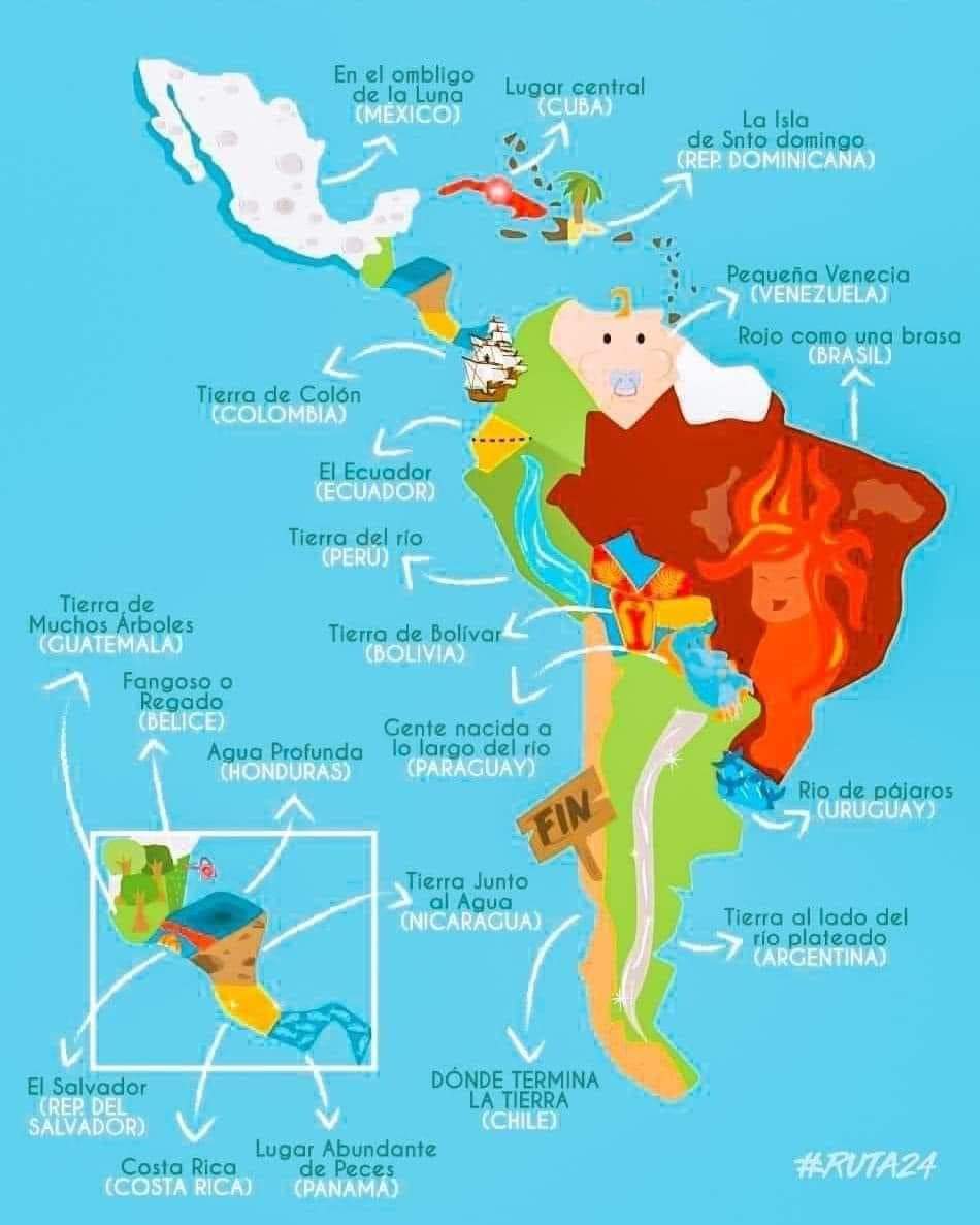 🧐 El curioso significado de los nombres de los países de América Latina.