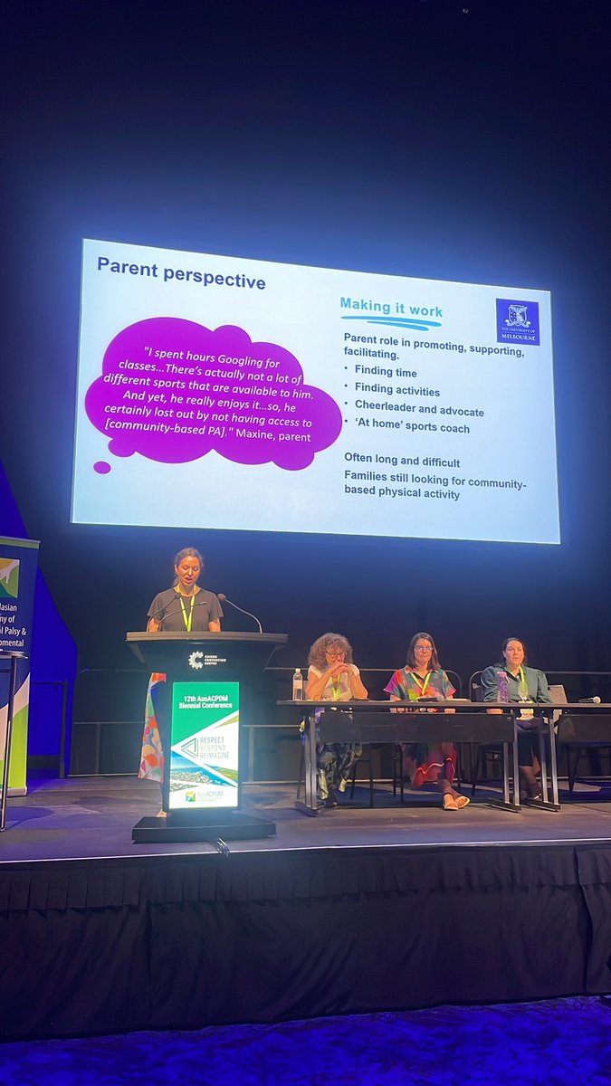 Parents play a huge role in making PA work for all children. This balloons for parents for children with disabilities where finding the right fit can be challenging. Kate Cameron at #AusACPDM2024