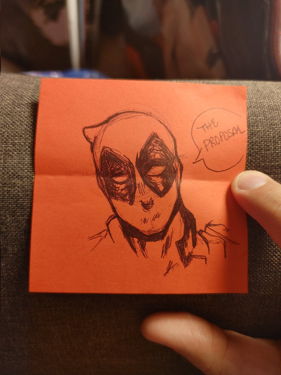 Derphlosion's tweet photo. to celebrate our 2nd viewing of #DeadpoolAndWolverine my friend drew a spoiler from it
#DeadpoolWolverine #Deadpool3 https://t.co/TloP4pM5JS
