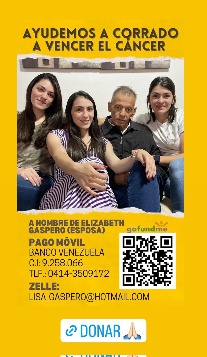 Hola, agradecería si pudieran compartir esta imagen. Es el papá de una amiga.

gofund.me/14d27ede